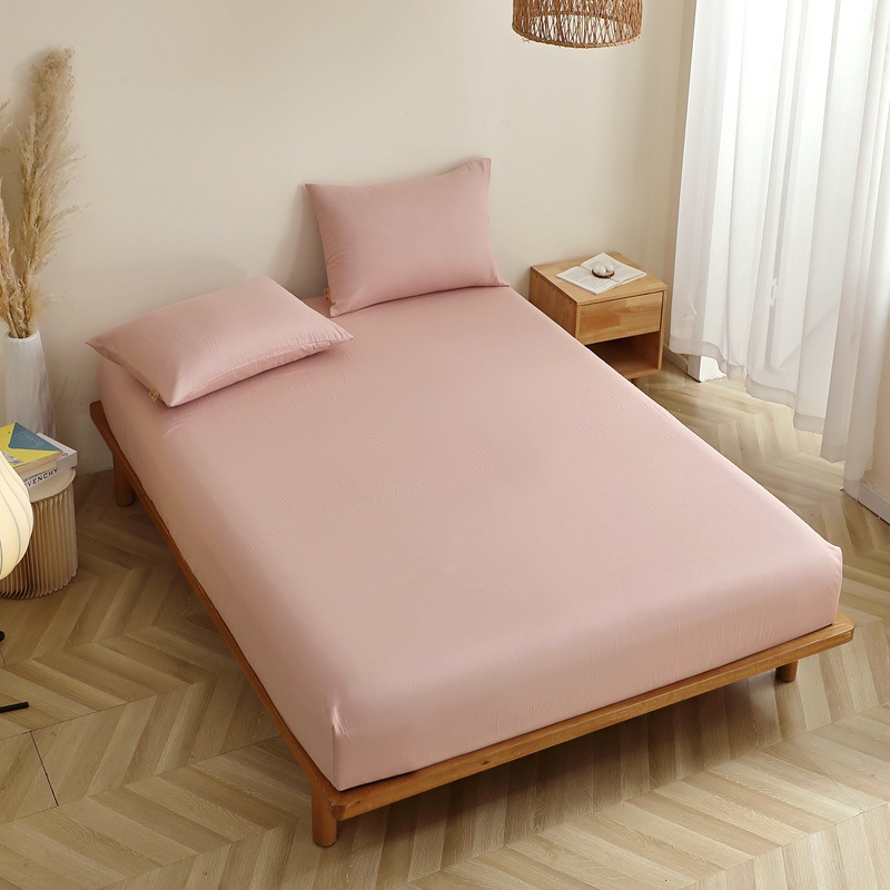 Sombrilla de cama de hilo de doble capa de algodón de color sólido de algodón de una sola pieza/funda de cama