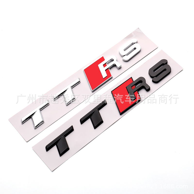 (2개) TTRS 및 TTS 뒷편지 자동차 마크 수정 광고 스포츠 에디션 럭셔리카 로고 성격 3D 스테레오 TT 플라스틱 편지 스티커