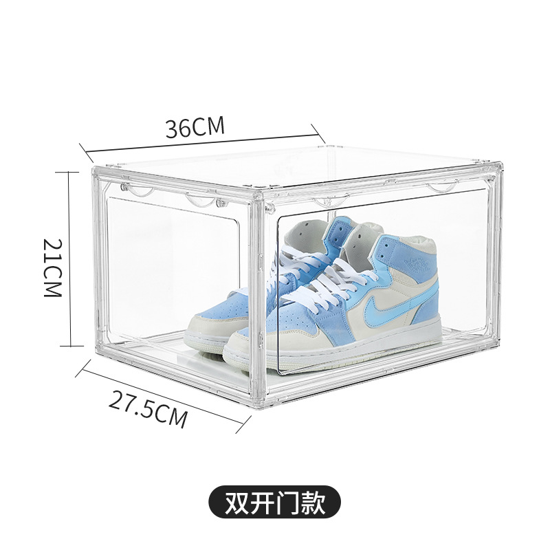 Caja de zapatos transparente de seis lados transparente de 360 ° caja de libros transparente caja de almacenamiento transparente