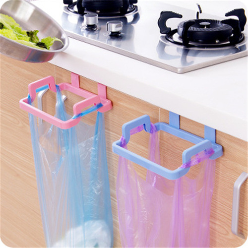 Kitchen door-back portable garbage bag holder, door-back rag rack, trash can rack, kitchen door-mounted trash can
