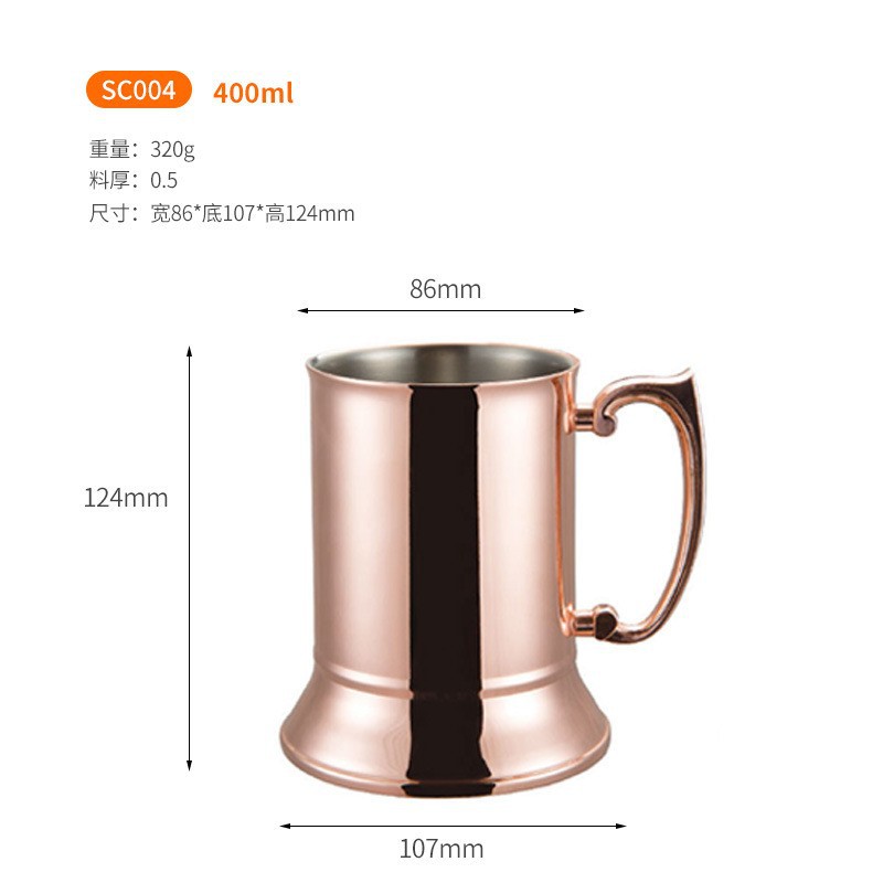 De acero inoxidable de doble capa taza de cerveza de galvanoplastia taza de café bar taza de cóctel fábrica directa Europea llama taza