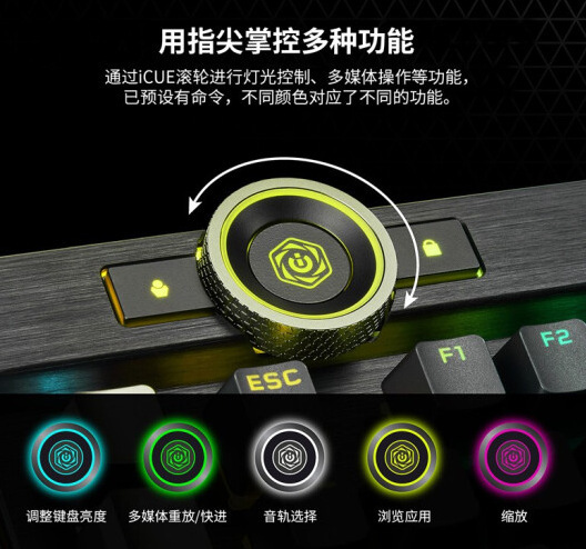 USCORSAIR K100 RGB mechanical keyboard gaming keyboard wired full size