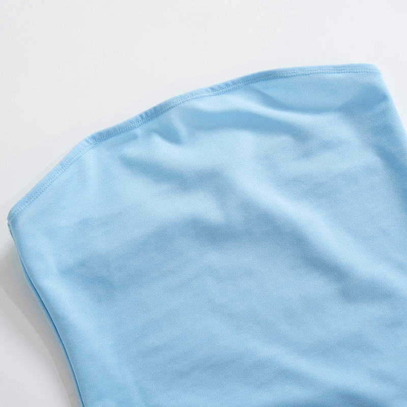 Summer Solid Color Pullover Sleeveless off-Shoulder High Waist Sheath Women Clothing Dress 9 Summer Solid Color Pullover Sleeveless off-Shoulder High Waist Sheath Women Clothing Dress