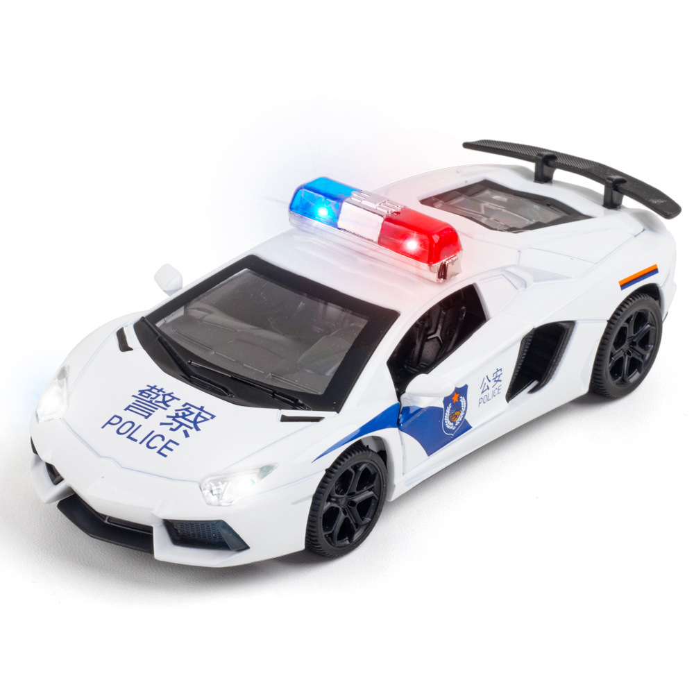 (盒裝）仿真1比32天鷹蘭博LP740合金警車模型擺件兒童玩具批發