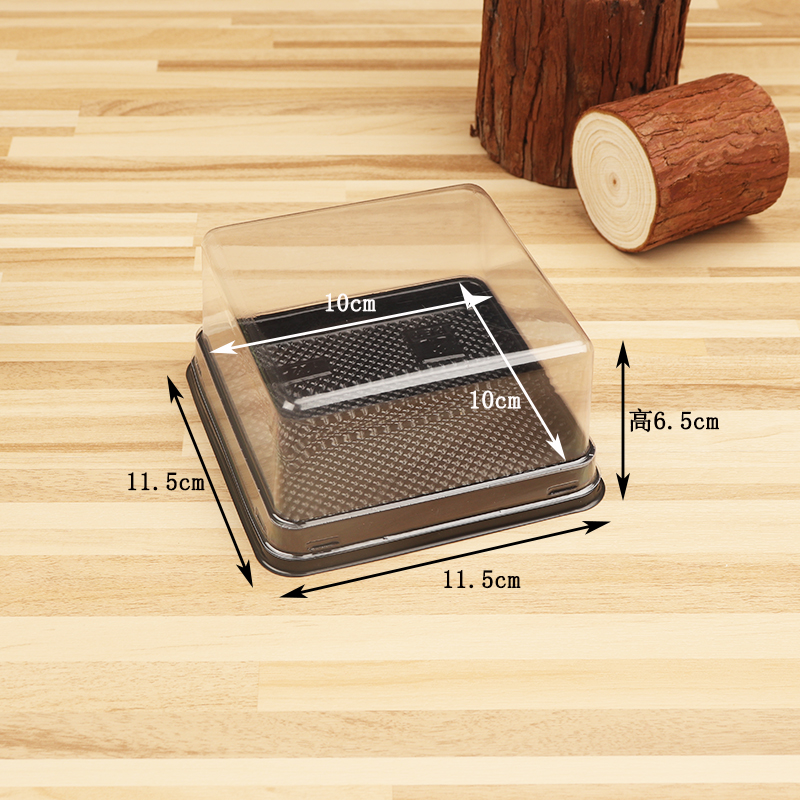 Caja de embalaje cuadrada horneado queso queso punto oeste mousse lasagna corte de pastel 4 pulgadas caja de embalaje transparente