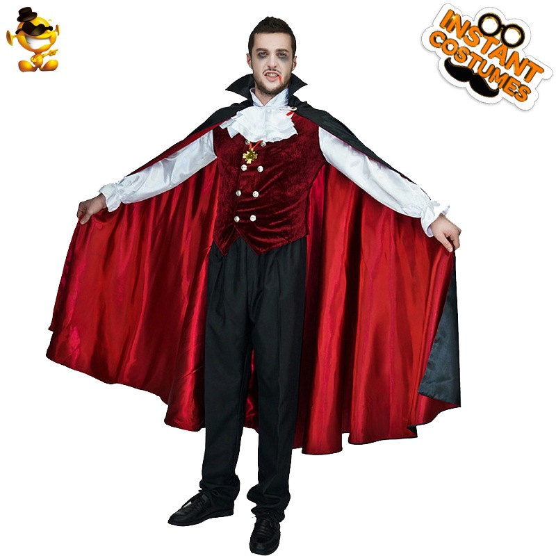 Halloween vampiro ropa de los hombres terror vampiro papel juego Halloween traje fiesta Carnaval