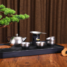 严选纯钛功夫茶具套装高档大容量双层钛茶壶室外围炉便携煮茶套装