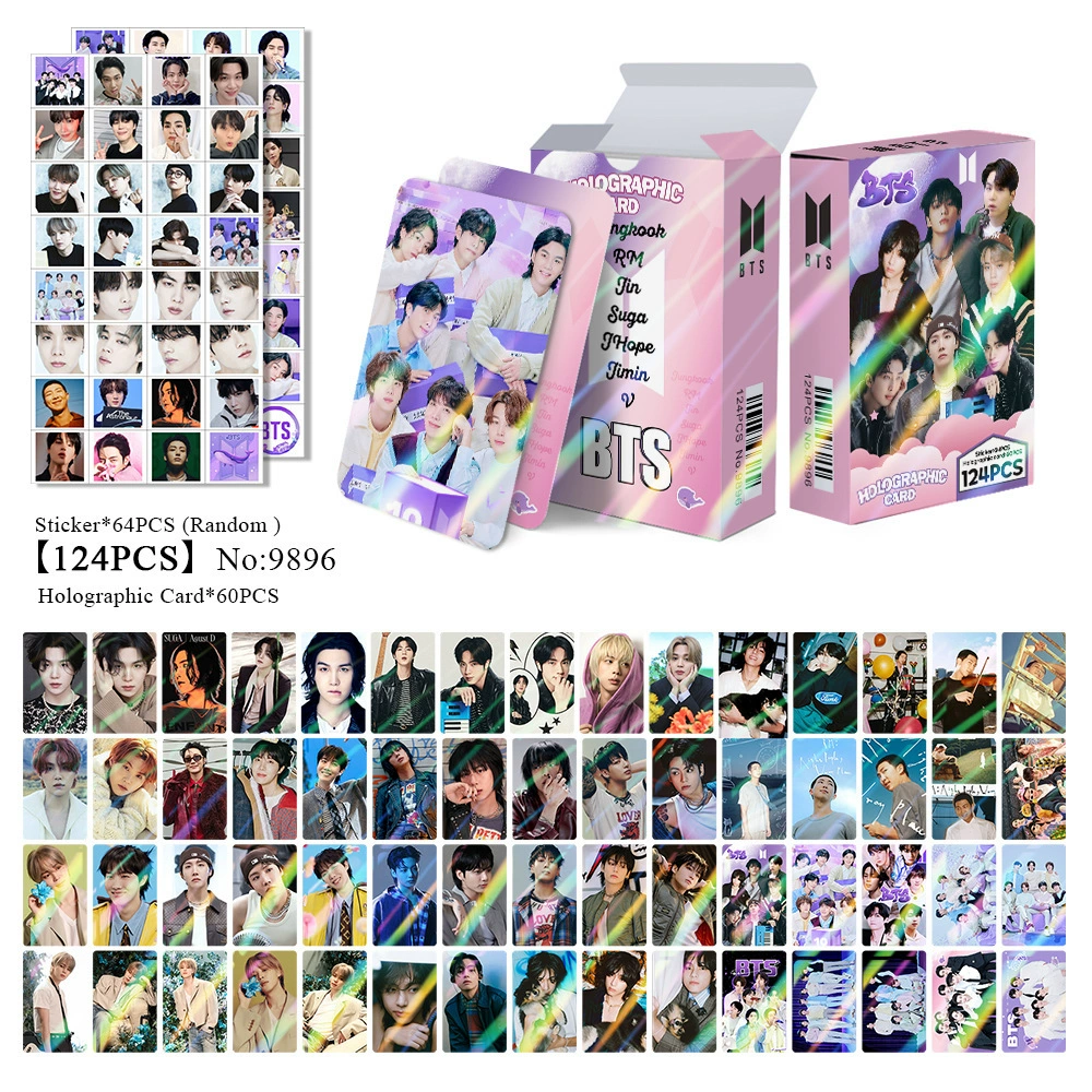 New Model Exclusively for Foreign Trade: 124 Holographic Cards, Total Chain Gidle Str Bptwice Celebrity Merchandise Lomo Small Cards
