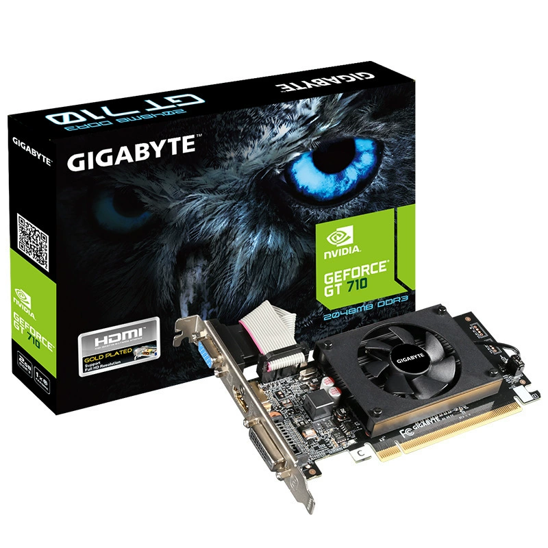 Подходит для видеокарты Gigabyte GeForce GT 710 2G DDR3, низкопрофильная плата, прочный дизайн