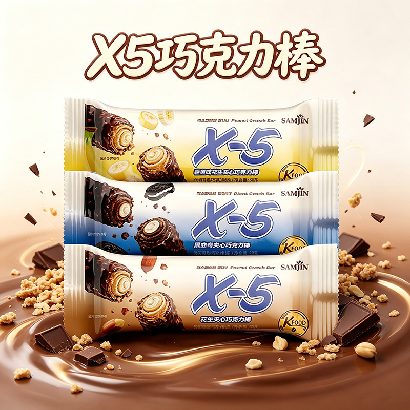 Korean Imported Sanjin X5 Chocolate Bar Peanut Nut Energy Bar Banana Cream Gift Box Snacks Food Korean Imported Sanjin X5 Chocolate Bar Peanut Nut Energy Bar Banana Cream Gift Box Snacks Food