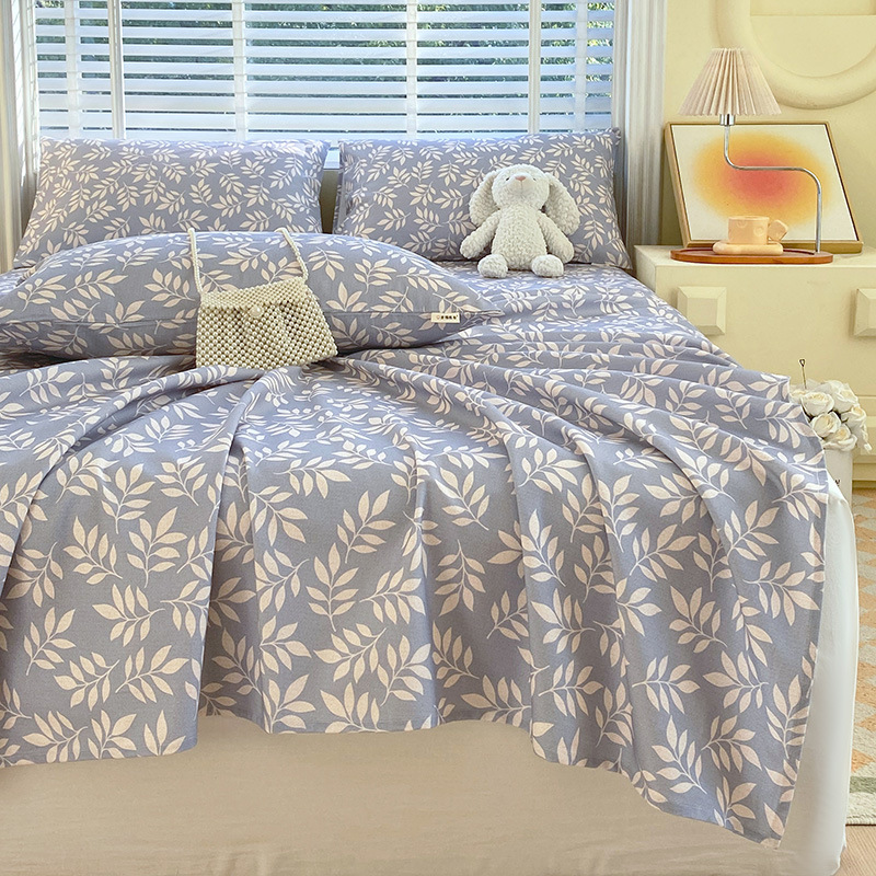 Nueva clase A algodón floral viejo y grueso sábana gruesa de una sola pieza de algodón puro 100 ropa de cama individual de dormitorio de primavera y verano de tres piezas