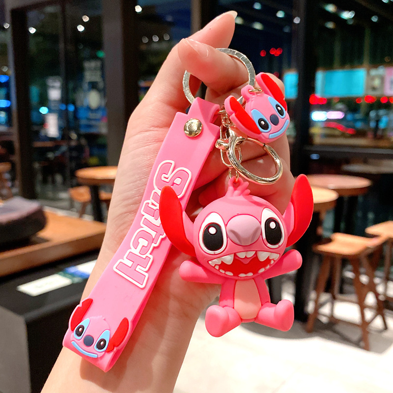 漫画かわいいステッチキーホルダークリエイティブカップルバッグ車のキーチェーンペンダントギフト小物卸売|undefined