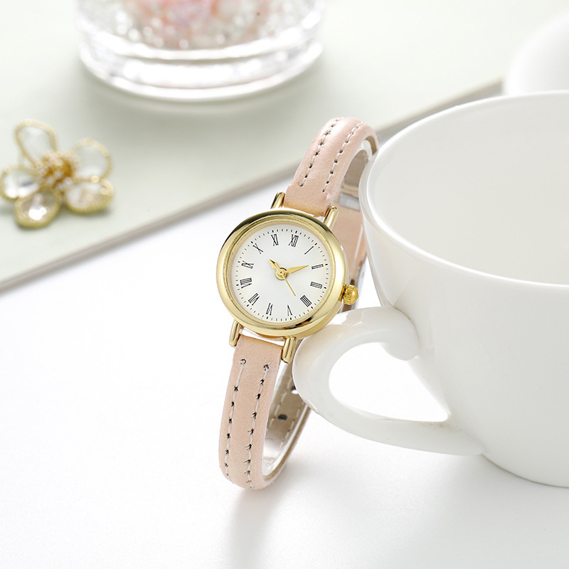 Amazon Women's New Simple Pu Strap Roman Scale Compact Quartz Watch Women's Ready-Made Dropshipping