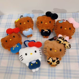 Брелок-подвеска Hello Kitty леопард чёрная кожа