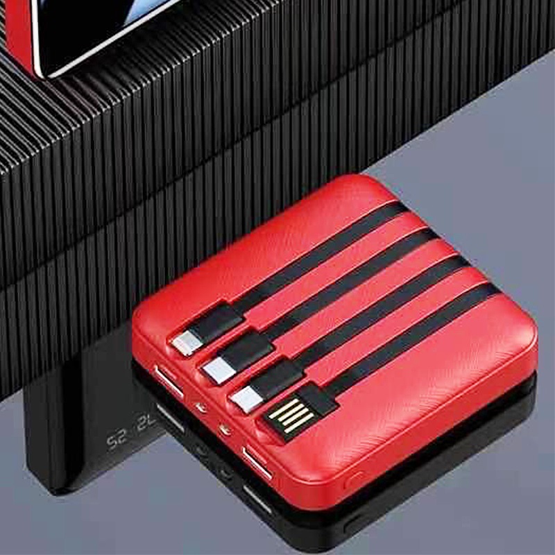 Pantalla digital al aire libre portátil con pantalla grande de cuatro líneas de 20000 mAh fuente de alimentación móvil de gran capacidad