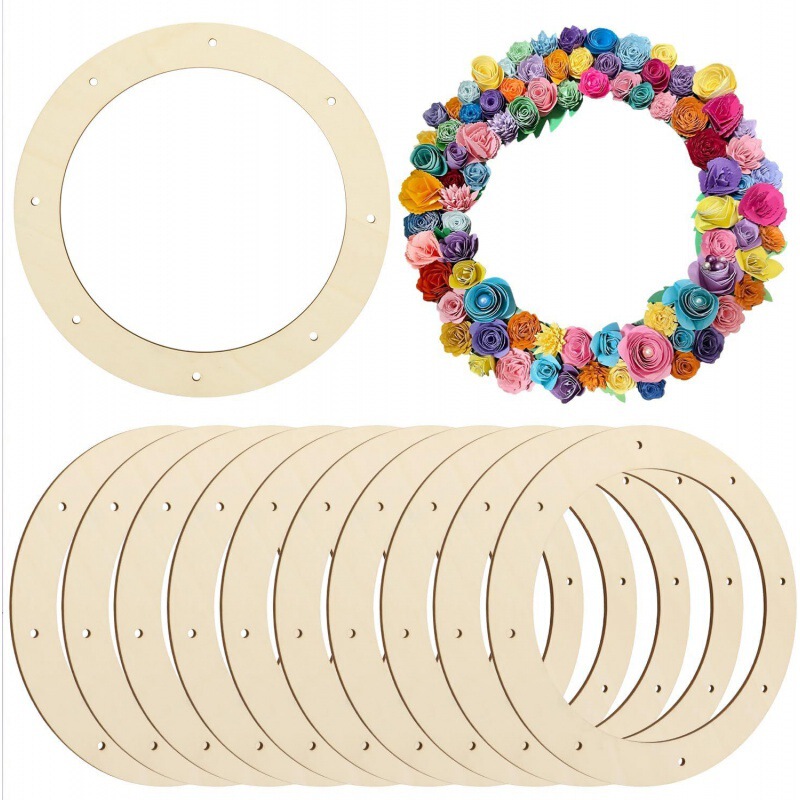 Cross Border Amazon Wooden Crafts Garland Slice Frame DIY Holiday Valentine's Day Easter Wedding Wooden