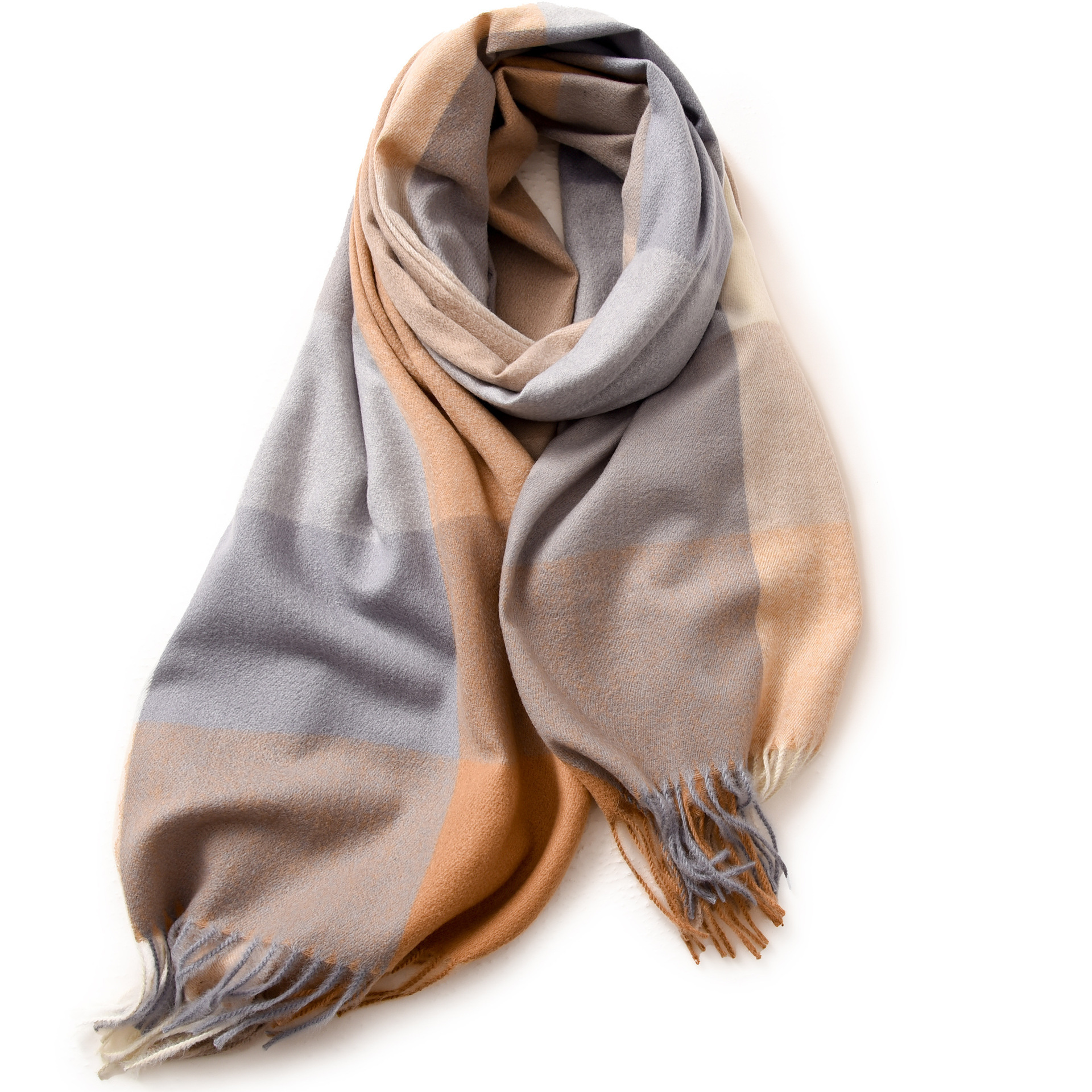 Buñuelo a cuadros para mujeres de otoño y invierno explosión de cachemira caliente buñuelo de oficina con buñuelo de alta calidad para mujeres de invierno