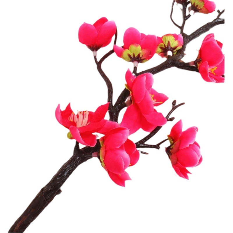 Venta al por mayor chino pastoral flor artificial del ciruelo al por mayor flor falsa pequeña flor del ciruelo rama salón flor decorativa