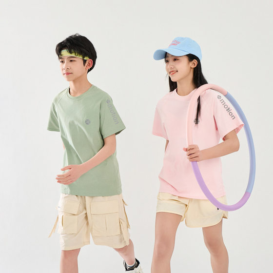 Children's Quick-drying Short-sleeved Boys' Summer Thin Top Girls' Breathable Sweat-absorbent T-shirt Teenagers Trendy Quick-drying Clothes