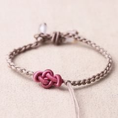 Ruyi Knot Four-Strand Braided Bracelet, Handwoven Semi-Finished Product, DIY Fortune-Bringing Bead Bracelet, Delicate Style Baby Wristband, Wholesale