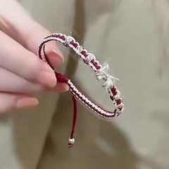 在逃公主甜美编织手绳蝴蝶结红绳手链配饰手工编织百搭送礼物精致
