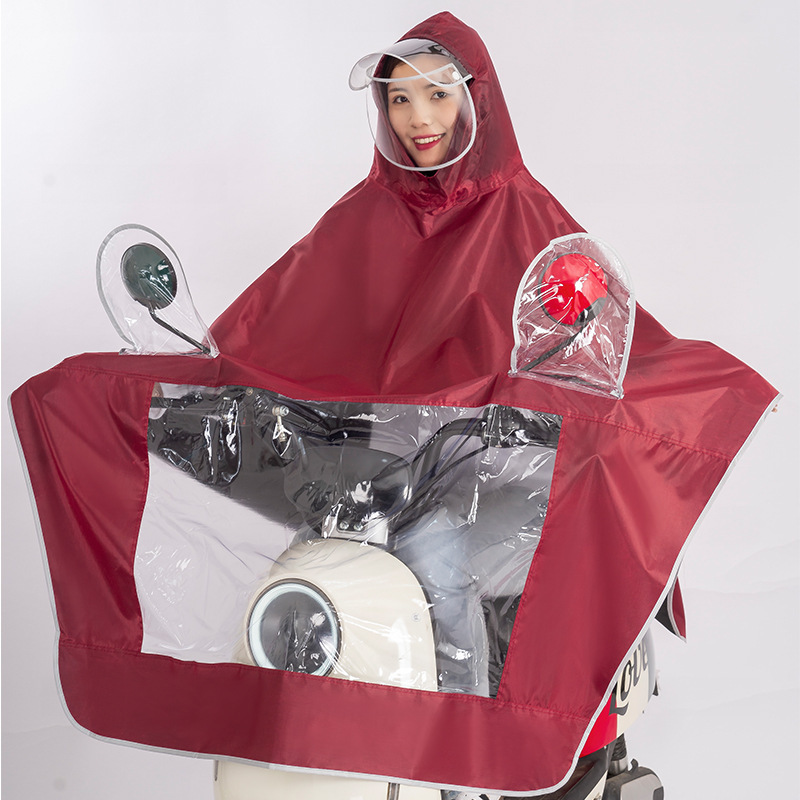 Raincoat for Electric Bikes, Unisex, Large Size, Long Full-Body Rain Poncho for Motorcycles, Thickened for Heavy Rain, Suitable for Electric Scooters