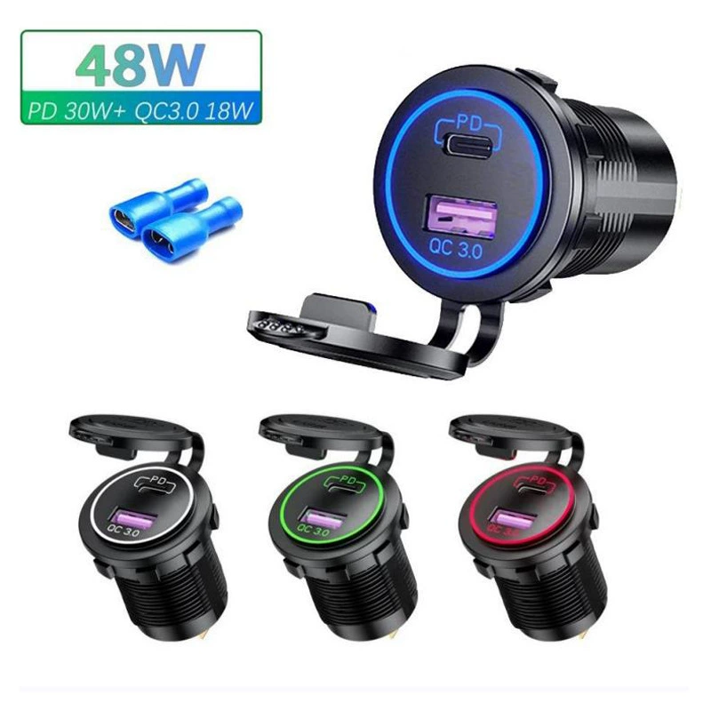 Трансграничное горячее продаваемое зарядное устройство для электромобилей автомобильное зарядное устройство PD QC3.0 Быстрая зарядка TPYE-C автомобильное зарядное устройство для мобильного телефона