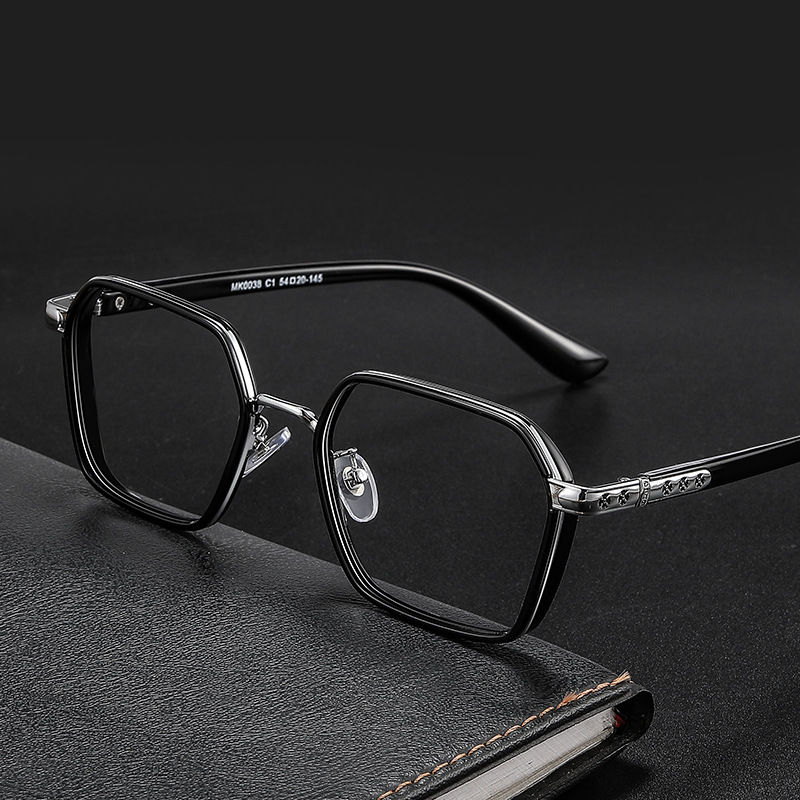 Fashion TR90 Square Glasses Retro Full Frame Anti-Blu-ray Star Same Style Glasses Frame 0038 Fashionable Myopia Frame