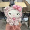 10CM pink leopard print latte cat pendant