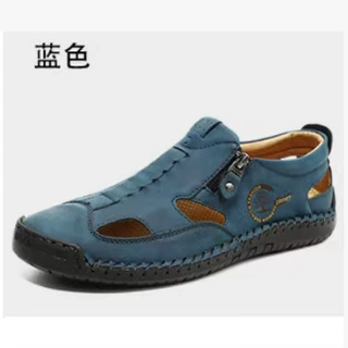 2026跨境新款男士凉鞋缝线拖鞋沙滩鞋户外休闲风耐磨大码透气男鞋