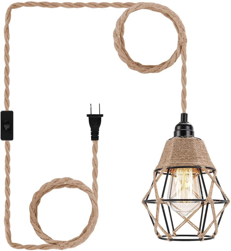 Cross-border Amazon Industrial Plug-in Chandelier with Plug Wire Hemp Rope Hanging Lamp Farmhouse Kitchen Island Restaurant Lamps Cross-border Amazon Industrial Plug-in Chandelier with Plug Wire Hemp Rope Hanging Lamp Farmhouse Kitchen Island Restaurant Lamps