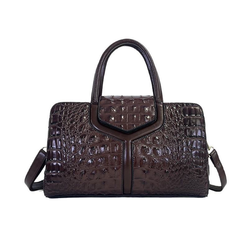 Women's Shoulder Bag With Crocodile Pattern Large Fashion Handbag_voghion.com