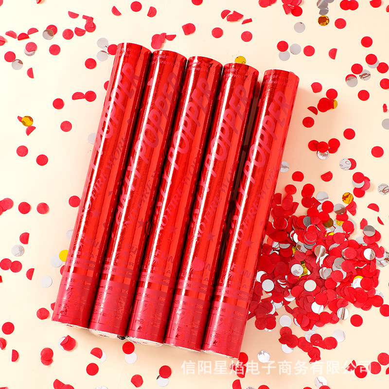 Cañón de Confeti Manual con Plumas y Pétalos de 40cm de Papel para Bodas image 4