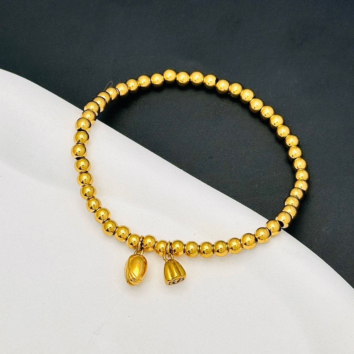 Collar de dos generaciones, conjunto de loto, pulsera, hilo de oreja, cadena de clavícula, personalidad de lujo ligera, accesorios de temperamento de acero de titanio femenino, colgante