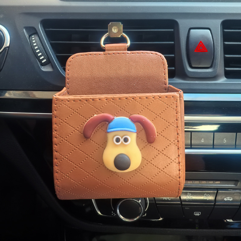 Bolsa de almacenamiento de salida de aire del automóvil Bolsa colgante del teléfono móvil Caja de almacenamiento de artículos diversos del automóvil creativo Almacenamiento colgante Xiaohongshu mismo estilo
