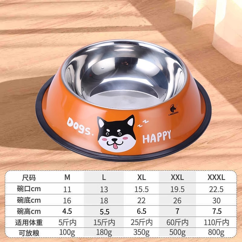 tazón de perros, tazón de comida para perros, tazón de acero inoxidable para perros, tazón de arroz para perros de pelo dorado, artículos de mascotas para perros grandes