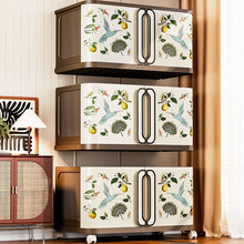 收纳柜抽屉中古风多层可叠加家用加厚零食橱柜整理储物四件套收纳