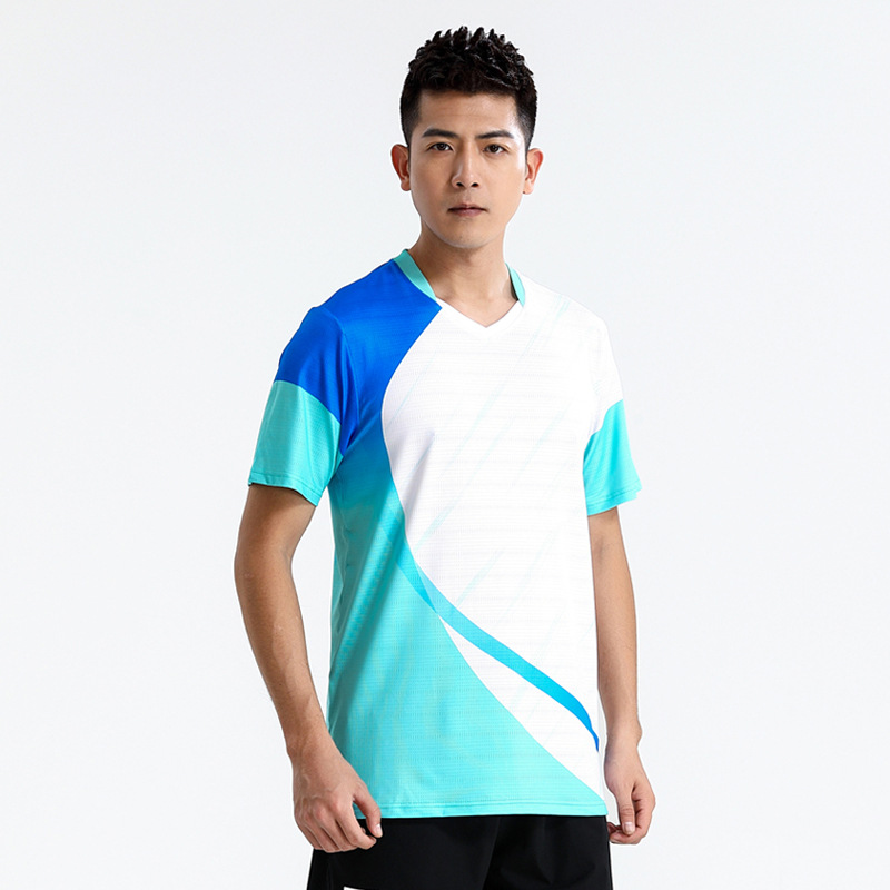 Seco rápido transpirable poliamonio bádminton set hombre y mujer V-cuello chaqueta deportiva para niños logotipo de impresión de adultos