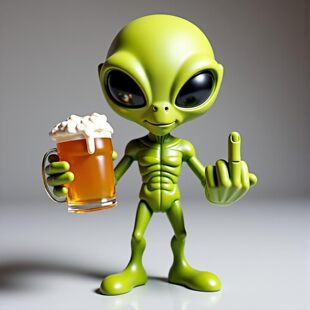 Cross-border New Arrival Party Alien Statue Fun Home or Garden Sculpture Desktop Home Decor Gift