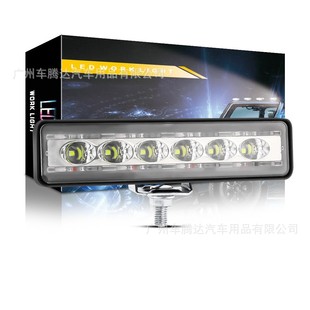 Car Led Work Light Straight Type 18W Red and Blue Strobe Auxiliary Forklift Police Car Road Rescue Warning Light