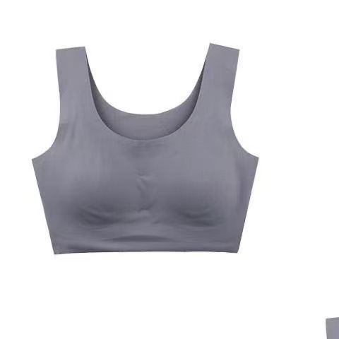 Top Deportivo Japonés Premium sin Costuras, de una Pieza, para Mujer, de Seda Helada, con Espalda Descubierta, para Yoga, sin Tirantes