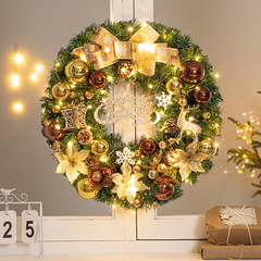 聖誕花環門掛50/60CM聖誕裝飾品聖誕樹藤條掛飾場景布置門飾