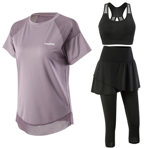 Women's Summer New Exercise Suit Fitness Top Loose Plus Size Quick-Dry T-Shirt Running Yoga Short Sleeve Women