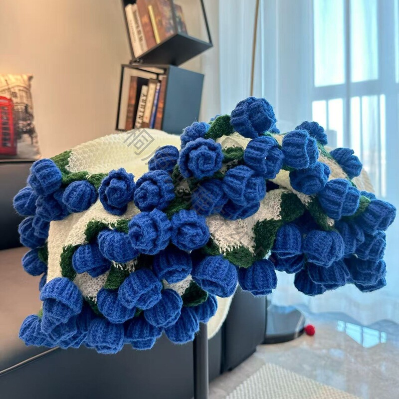 完成したバラの花束ブランケット、昼寝ブランケット、ガールフレンドへのバレンタインデーギフト、99個の花ブランケット、バラの花ブランケット|undefined