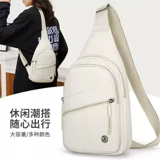 新款时尚百搭胸包简约女士单肩斜挎包休闲运动潮流出行多层小背包