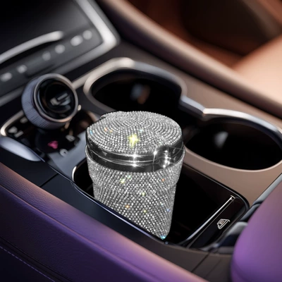 Diamond-Encrusted Car Ashtray, Creative and Car ashtray - white