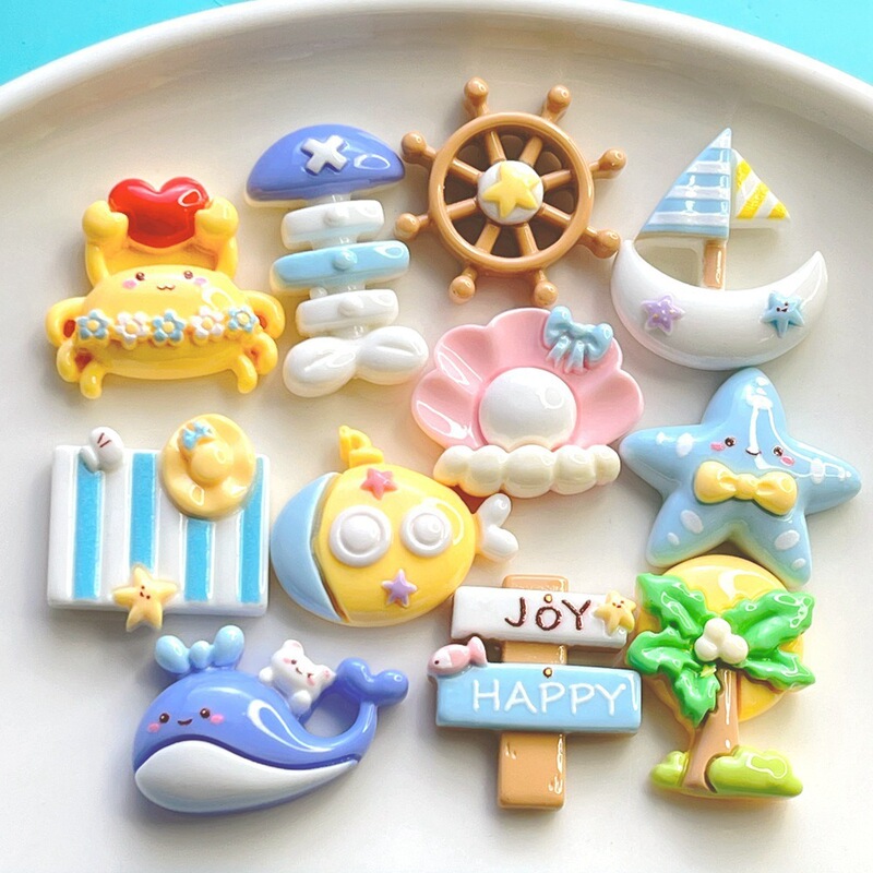 Resin Accessories Medium Size Ocean Beach Series Handmade DIY Cream Glue Mobile Phone Case Headdress Hairpin Mobile Phone Case Sticker Resin Accessories Medium Size Ocean Beach Series Handmade DIY Cream Glue Mobile Phone Case Headdress Hairpin Mobile Phone Case Sticker