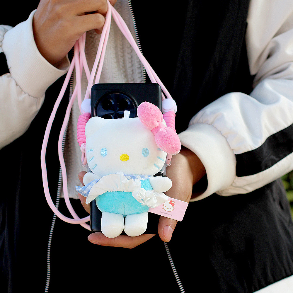 Clip de espalda para teléfonos móviles universales hellokitty felino muñeca de peluche corda de cinturón adorable ajustable muñeca de dibujos animados image 12