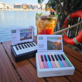 20258 Musical Instruments Mini Playable Piano Music Desk Calendar New Year Desktop Birthday Gift Customizable Calendar