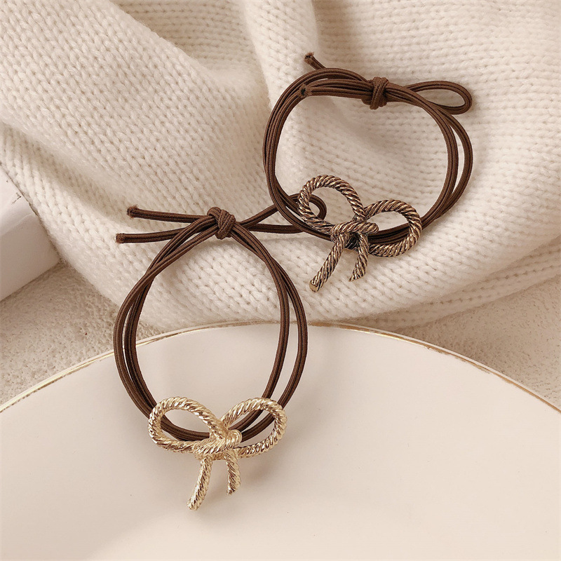 Perezoso lazo para el cabello, lazo para el cabello, aleación, retro, sentido de la moda, cuerda para el cabello coreana, cuerda para el cabello, banda de goma femenina